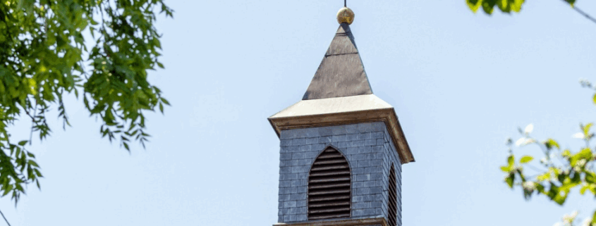 spits van de kerktoren Podiumkerkje Grevenbicht